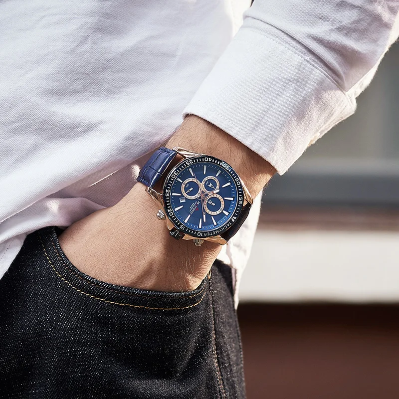 Mens Watchs New Brand ARMIFORCE Men's Army Military Sport Watches Male Leather Waterproof Date Quar