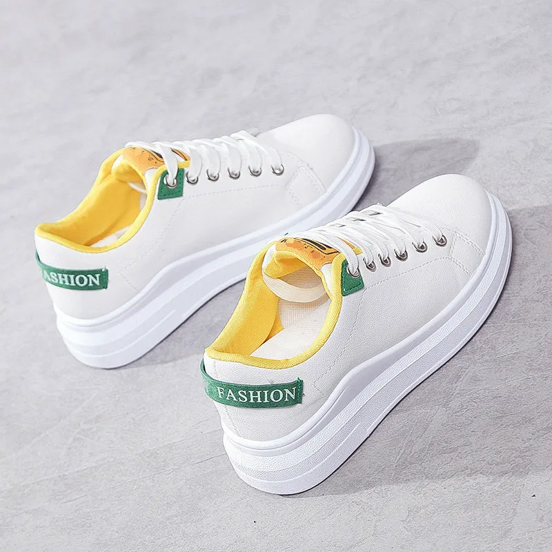 Весенняя новая модная обувь для девочек, Детская универсальная Студенческая маленькая белая обувь, сезонная обувь на плоской подошве - Цвет: yellow