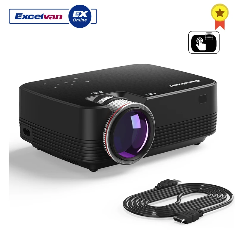 Excelvan Q6 Мини Портативный светодиодный проектор 1800 люмен Сенсорная панель Мультимедиа Видео Projecyor поддержка 1080 P HDMI VGA USB дома ТЕАТР