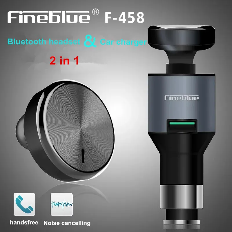 Стерео гарнитура и автомобильное зарядное устройство Fineblue F 458 Bluetooth 4 0 2 в 1