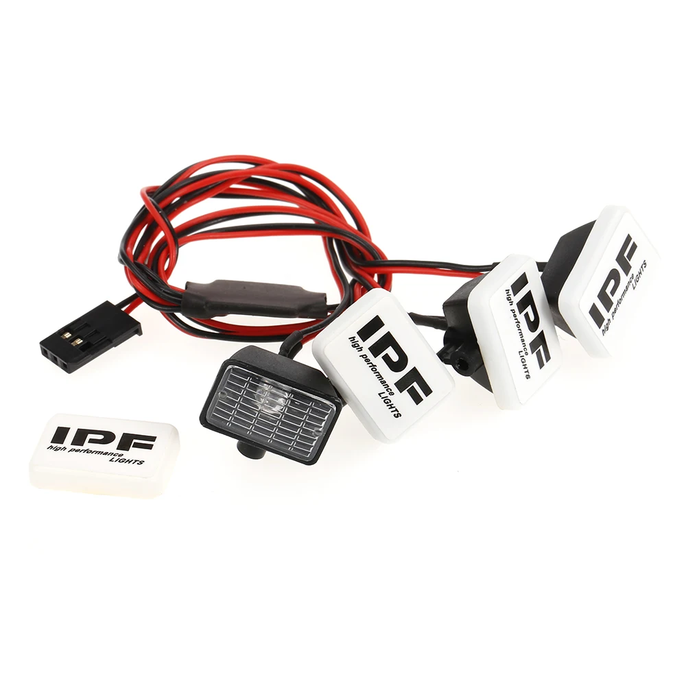 AX008A 2pcs RC Car Multi-Function Square LED Light Lamp w Lampshade for 110 RC Car SCX10 D90 TRX4 Crawler Car SUV RC Model (6)