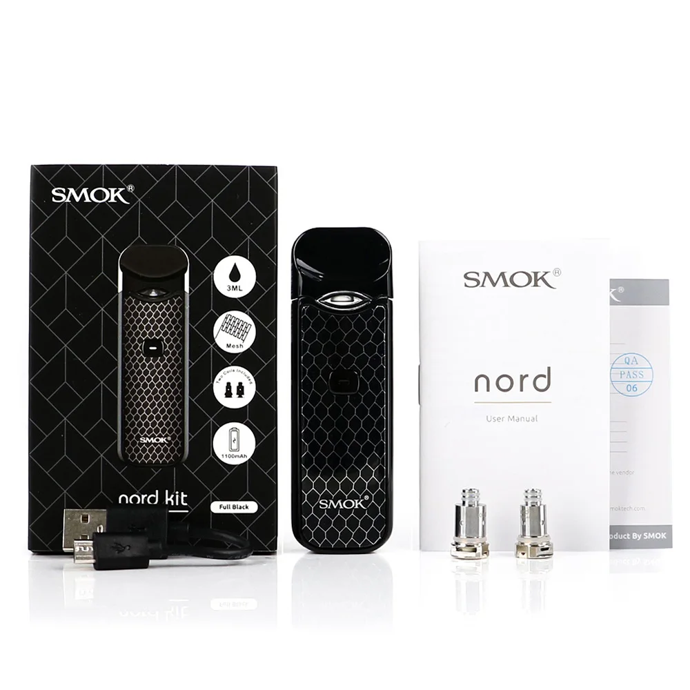 Новейший Smok Nord комплект электронной сигареты pod vape с аккумулятором 1100 мАч и 3 мл