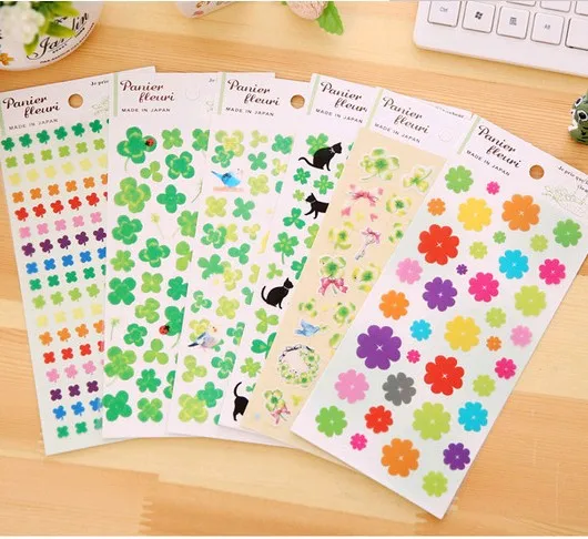 

1pcs Romance clover sticker exquisite and paper clover hand account diary DIY album stickers decorative stickers