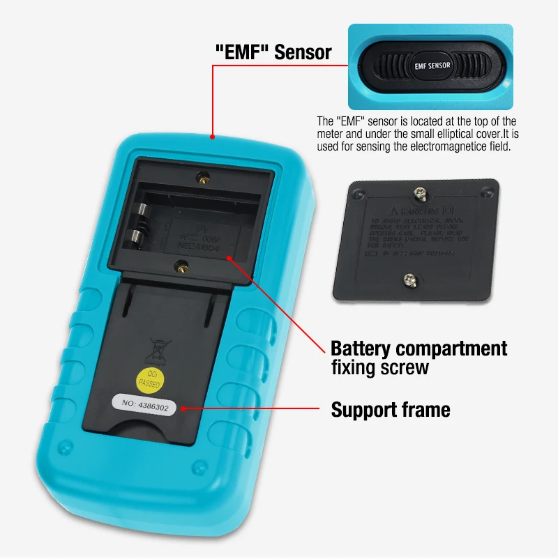 Все-солнце EM5511 EMF Цифровой мультиметр 3 в 1 EMF мультиметр Подсветка ЖК-дисплей Тестер Многофункциональный мультиметры EMF тестер