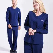 4 цвета, женская и Мужская медицинская одежда с длинным рукавом, костюм медсестры для кормления, Униформа, рабочая одежда, костюм для стоматолога, рабочая одежда