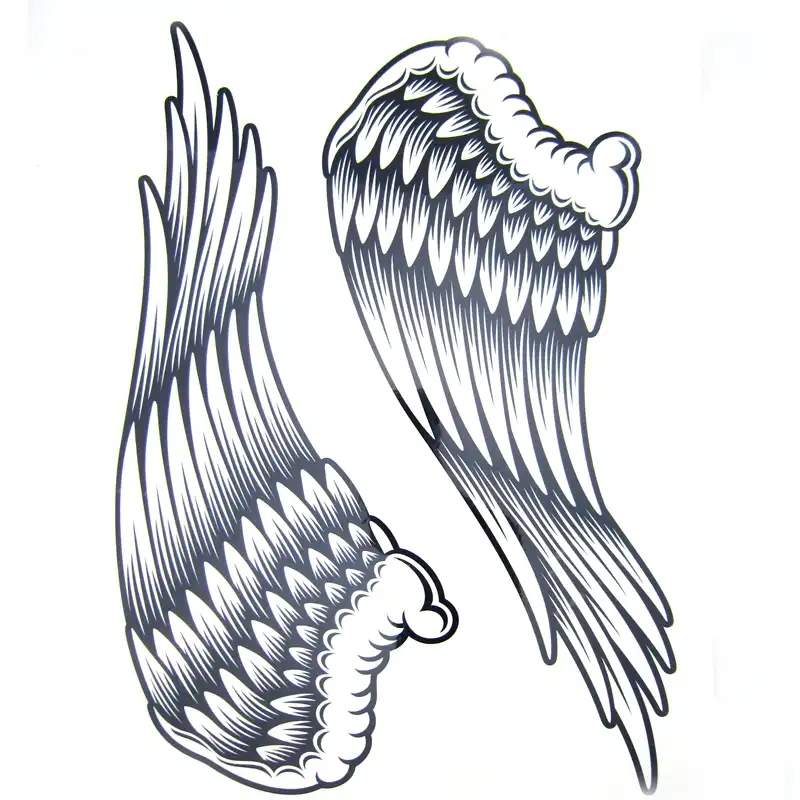 1 Pcs Besar Keren Pria Hitam Tato Sayap Indah Lengan