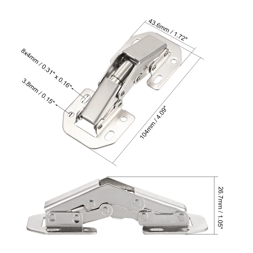 UXCELL الساخن بيع 8 قطع 90/60 درجة أخفى مجلس الوزراء مفتوحة مفصلات الأبواب ، 112/114/104/77 ملليمتر طول ل خزانة ، خزانة ، باب خشبي