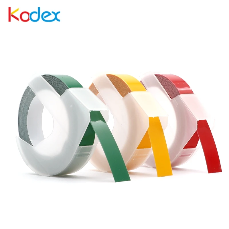 3 шт. лента для этикеток Kodex 3D ленты тиснения из пластика с лейблом 9 мм устройство