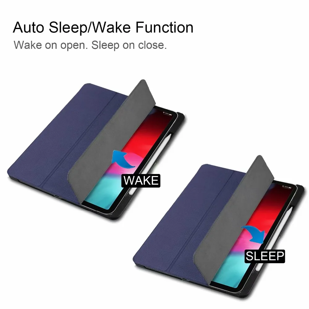 

Smart Case for iPad Pro 11 2018 Cover with Pencil Holder PU Leather Stand Case Smart Cover for iPad Pro 11 Folding Folio Case