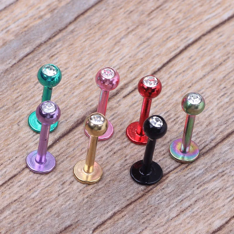JUNLOWPY Labret Монро Кольцо для губ микс 8 цветов 100 шт ювелирные изделия из нержавеющей