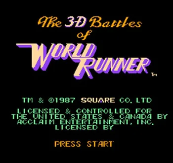 

3-D Battles of World Runner 60 Pin 8 Bit Video Game Card Drop Shipping