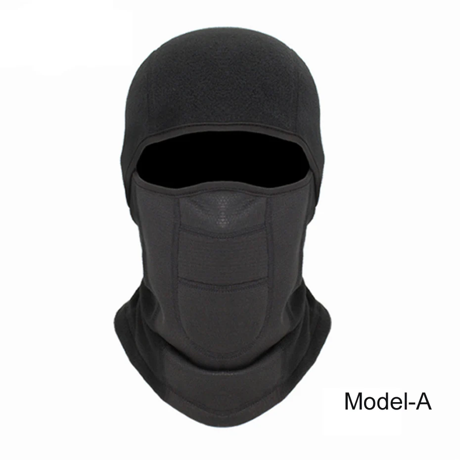 Зимняя уличная флисовая мотоцикл Балаклава черная полная маска для лица Кепка ветрозащитная Лыжная велосипедная маска для мотокросса шлем маска - Цвет: Model-A