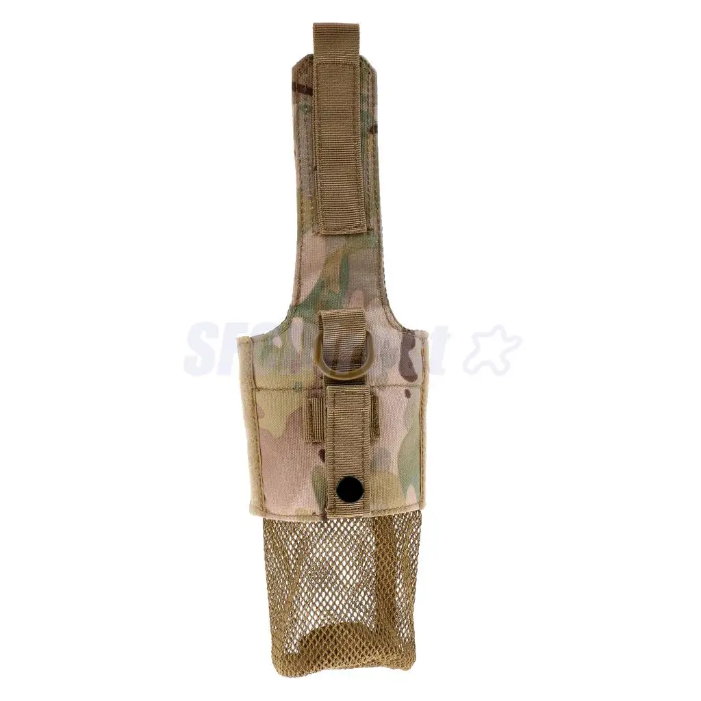 Outdoor Foldable Mesh Water Bottle Carrier Drinking Bottle Pouch Molle Bag Holder for Hunting Fishing Vest Belt