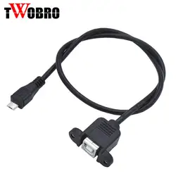 TWOBRO 10 шт. 50 см USB 2,0 B гнездо принтер Панель крепление USB Micro B 5 контактный кабель-удлинитель