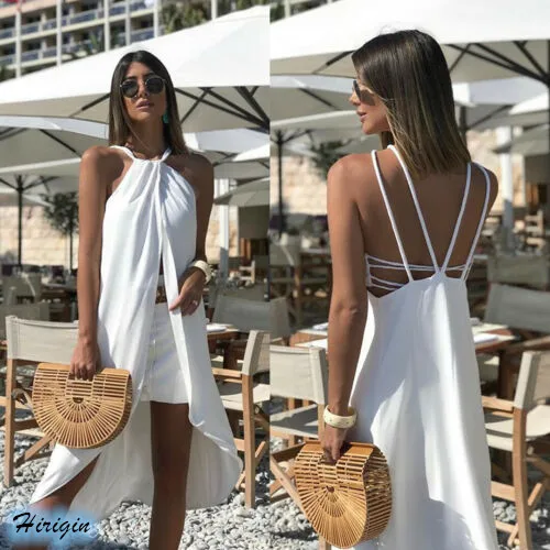Summer Sexy White Long Camisoles 2019 New Women Summer Sexy White Sleeveless Backless High Split Loose Tops Summer Sexy White Long Camisoles 2019 New Women Summer Sexy White Sleeveless Backless High Split Loose Tops