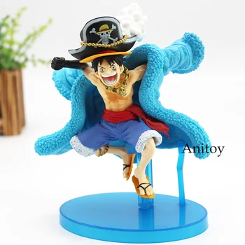 

One Piece Figure One Piece Anime Monkey D Luffy Action Figure 20th Anniverary Luffy in Blue Coat Toy 14cm KT4592
