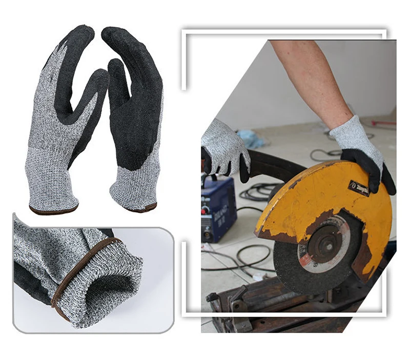 С нитриловым покрытием Обрезанные перчатки промышленный класс 3/5 HPPE устойчивые к порезам перчатки Hppe анти-непрорезаемые перчатки кухонные мужские защитные перчатки s-xl