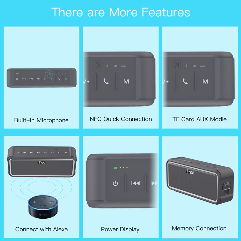 Tiso T15 IPX7 waterproof Bluetooth speaker NFC