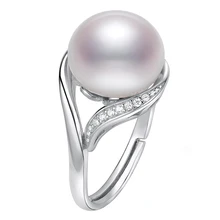 DMRFP159 Брендовое дизайнерское серебряное кольцо из натуральной 925 пробы, ювелирное жемчужное кольцо 9-10 мм, кольцо из пресноводного жемчуга