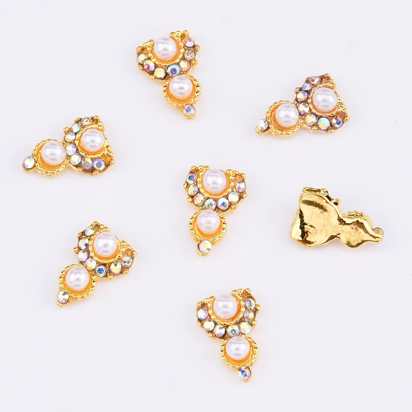10pcs 3d nail gem Satr rainbow stones nails decoration Satrfish flower pearl designs nailart rhinestones crystal jewelry Y1216