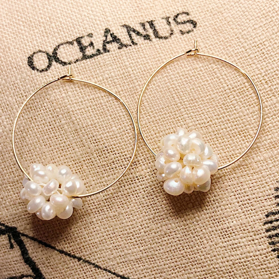 

Natural Freshwater Pearl Earring Women Wedding Jewelry Gift Flower Earrings Real Natural Pearl Earrings