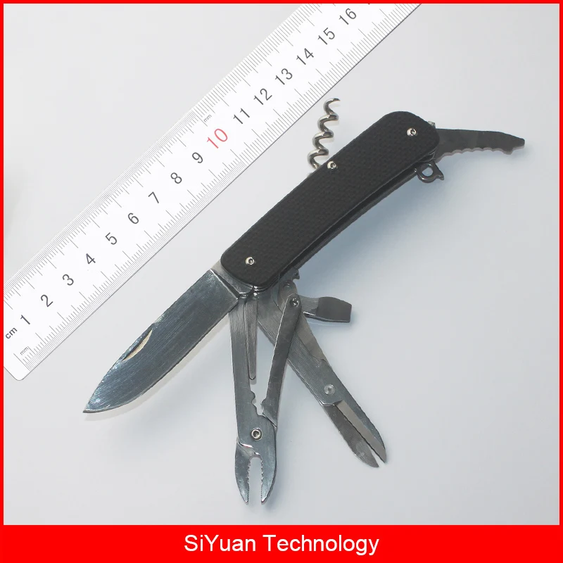 Mack Walker WA741 Multi Function Pocket EDC Folding Knife with Plier Scissor Belt Cutter Glass