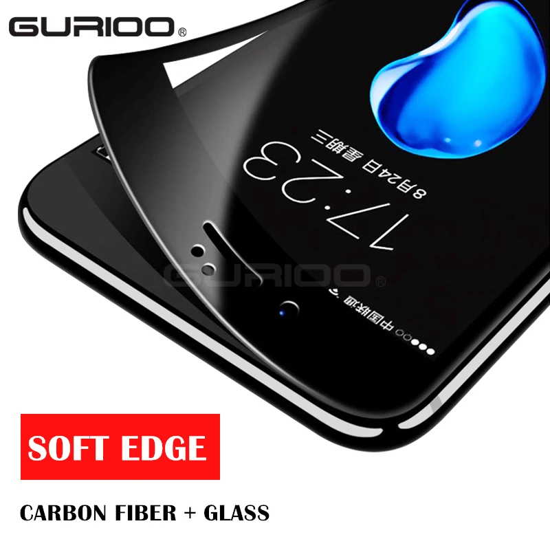Закаленное 3D стекло GURIOO изогнутое мягкое защитное на весь экран для iPhone 6 6s 7 8
