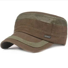 HT2466 весенне-летняя кепка, головные уборы для мужчин и женщин, плоская подошва, армейская Кепка, дышащая хлопковая сетчатая Мужская и Женская Бейсболка
