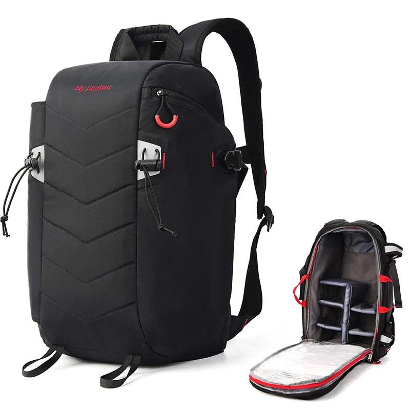 

Large Capacity DSLR Camera Bag Outdoor Travel Nylon Waterproof Photography Backpack For Tripod Flash Light Camera w/ Rain Cover