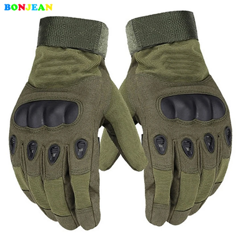 BONJEAN Tactical Full Finger Military Men's Gloves Armor Protection
