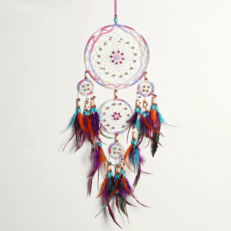 

Handmade Colorful Decorative Dream Catcher Wall Hanging Dreamcatcher Feather Crafts Kids Stuff Wall Room Home Decor Wind Chimes