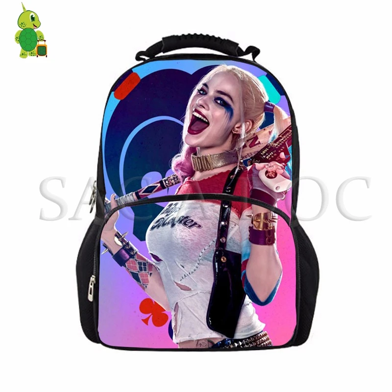Harley Quinn Suicide Squad Backpack for Teenage Boys Girls School Bags