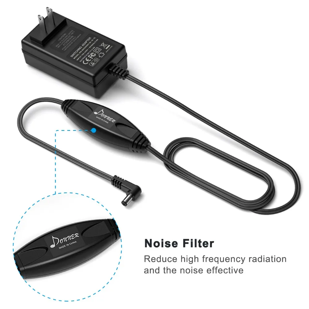 Donner DPA-2 гитарные педали адаптер питания электрические педали эффектов адаптеры 9 В DC 2A наконечник отрицательный 8 способ маргаритки цепи кабели