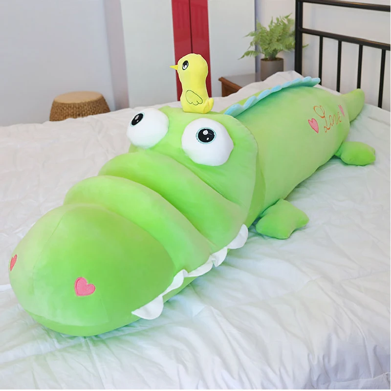 Dorimytrader Hot Soft Cartoon Crocodile Plush Doll Giant Animal Alligator Pillow Toy Cushion for Girl Boy Gift 71inch 180cm DY50615  (16)