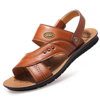 

Men's Shoes Summer Sandals Soft Leather Sandals Comfortable Slip-on Casual Men Sandals Fashion Men Slippers Zapatillas Hombre