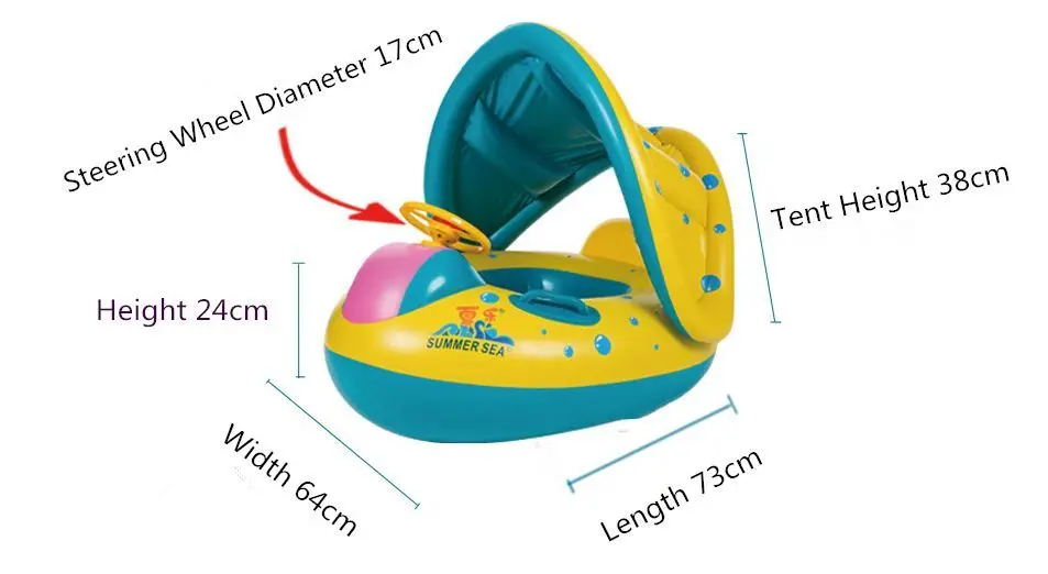 Детский Надувной Для Плавания Надувной круг детский плавательный бассейн надувной матрас с навесом летняя уличная пляжная игрушка