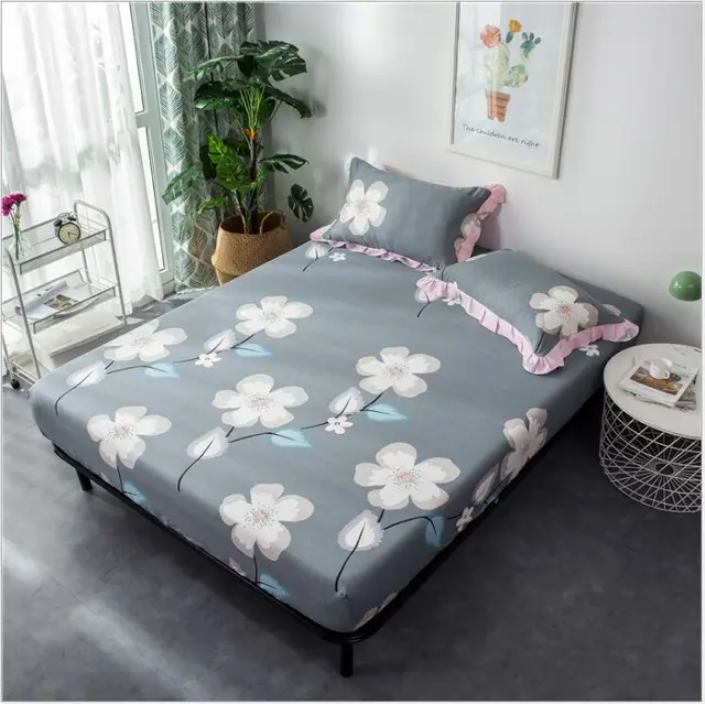 Bedding Cotton printing Single Bed cover Spring bed protective case All
