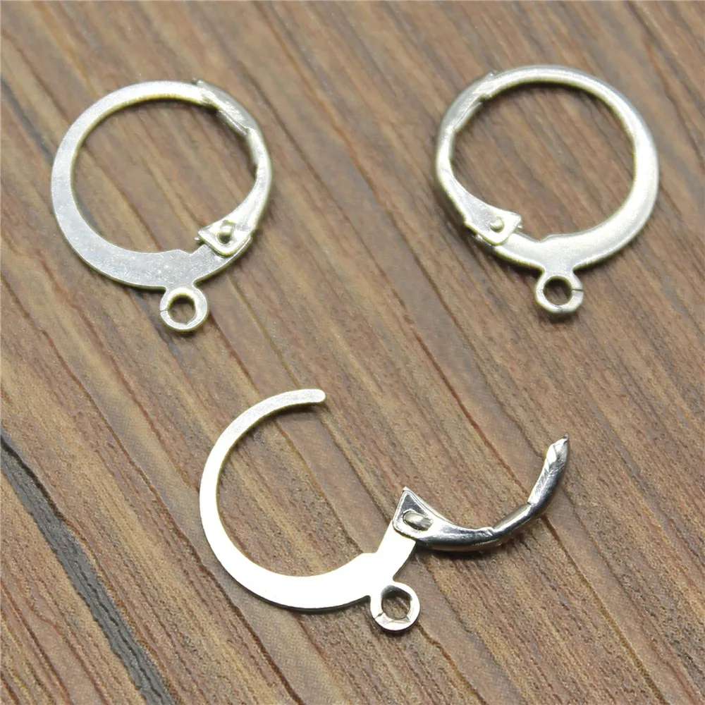 

20pcs 14x12mm Simple Round Shape Earring Hooks Earrings Clasps Hooks For DIY Jewelry Making Accessories Stainless Steel Material