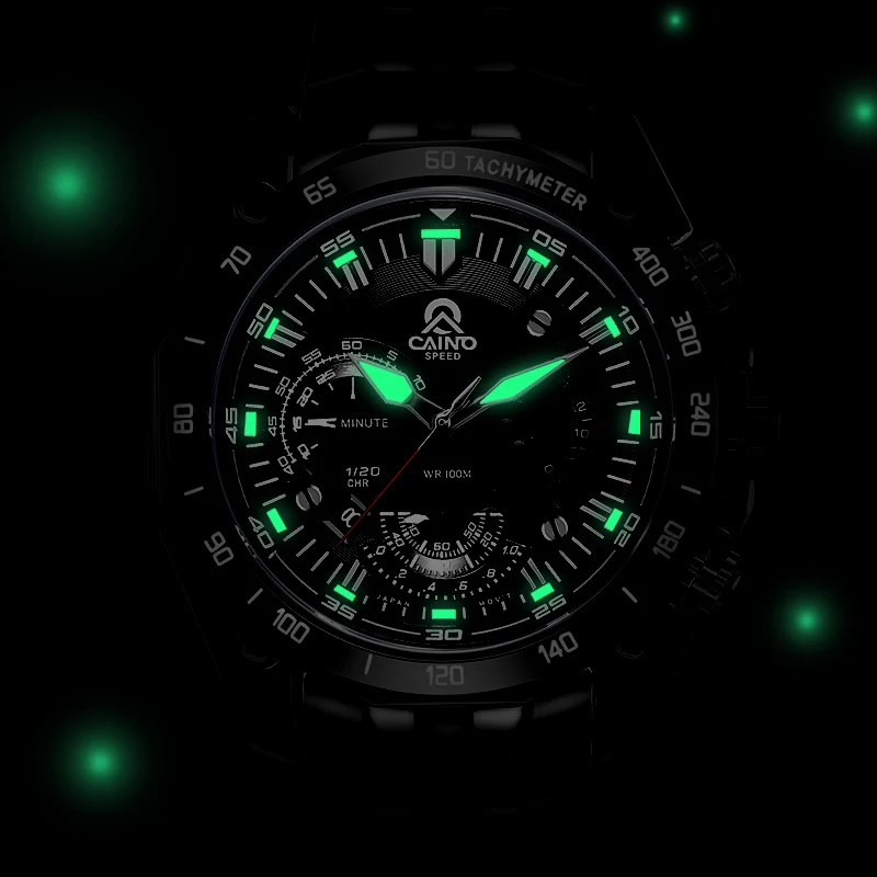 Najtaniej CAINO mężczyźni Sport zegarki luksusowa tarcza marka pełna stal moda biznes wodoodporny analogowy zegarek kwarcowy męski Relogio Masculino