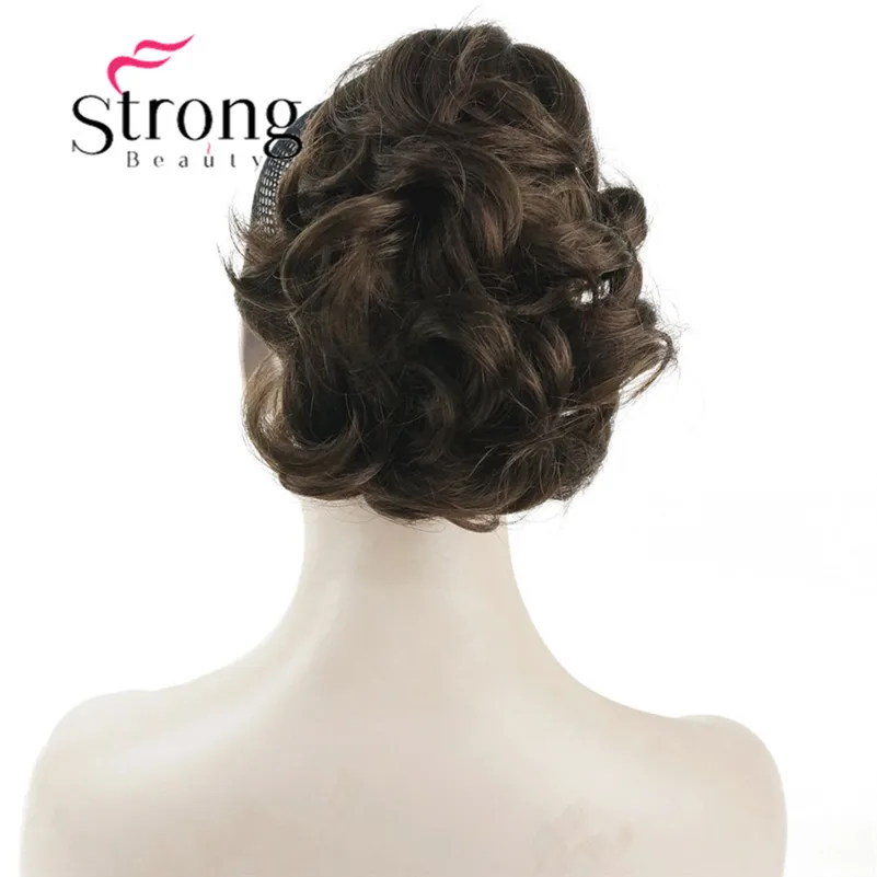 Cena StrongBeauty krótki kręcone klip w pazur kucyk do przedłużania włosów syntetyczny Hairpiece 80g z szczęką klamra