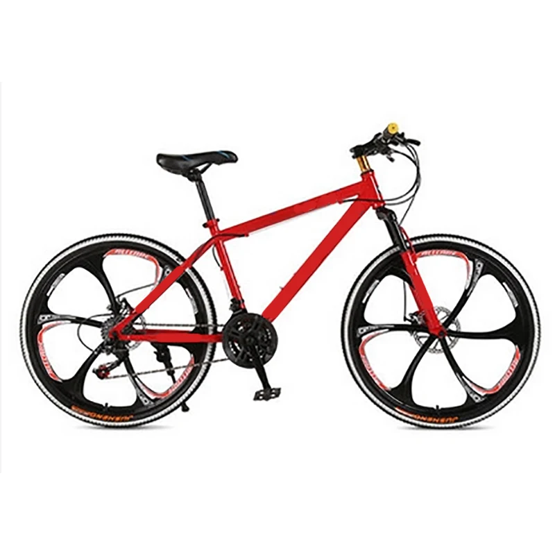 Двухдисковый амортизатор велосипеда высокоуглеродистой стальной каркас для взрослых мужчин и женщин рекреационный крест-Кантри - Цвет: Red
