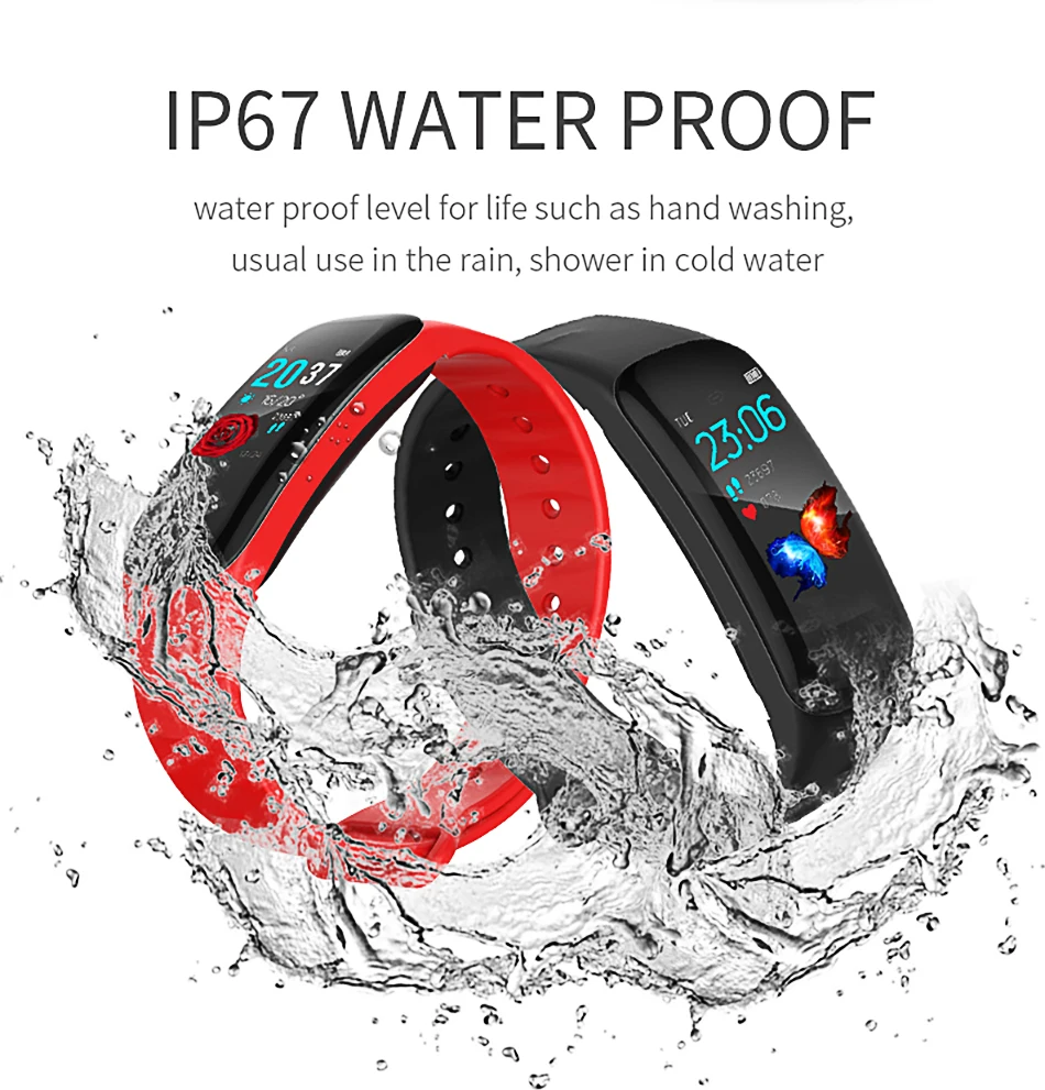 

H29 1.14" Display Smart Bracelet IP67 Waterproof Smart Watch Fitness Tracker Blood Pressure Heart Rate Monitor for Android iOS
