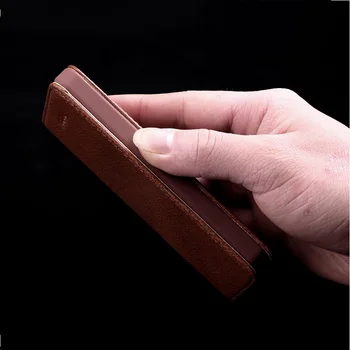 

Solque Real Genuine Leather Flip Case For iPhone 5SE SE 5S 5 Luxury Magnetic Smart Stand Slim Cover For iPhone SE Litchi Lines