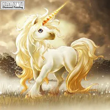 

Diamond painting Yellow unicorn Round diamond mosaic home decoration embroidery pattern embroidery handmade gift XY1