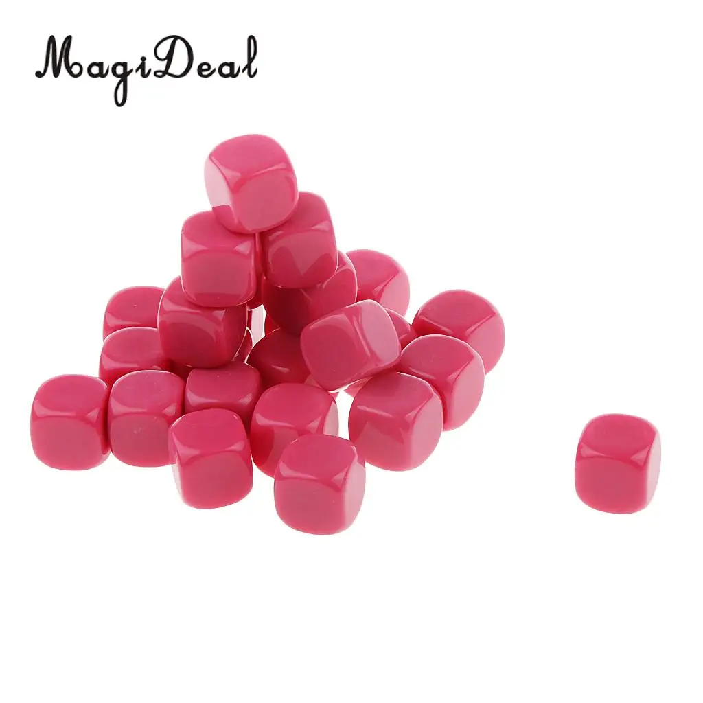 MagiDeal 25pcs Opaque Blank Six Sided Dice D6 D&D RPG Party Game Dices for Classroom Teaching Aids DICE RPG Game Dice
