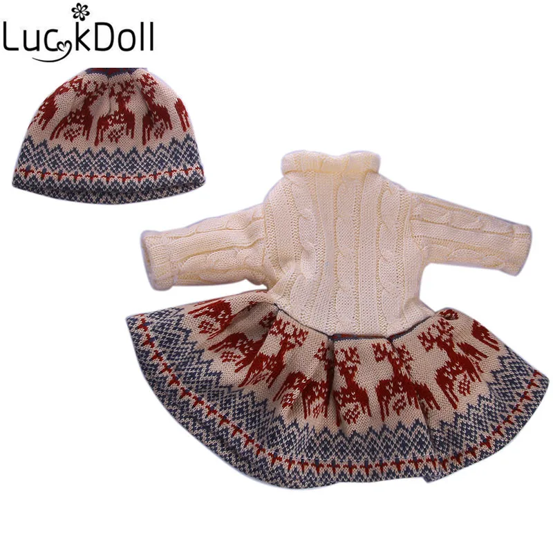 Luckdoll одежда вязаная рубашка 7 шт./стиль подходит для 43 см кукла аксессуары Детский Рождественский подарок для selec n966-n1486