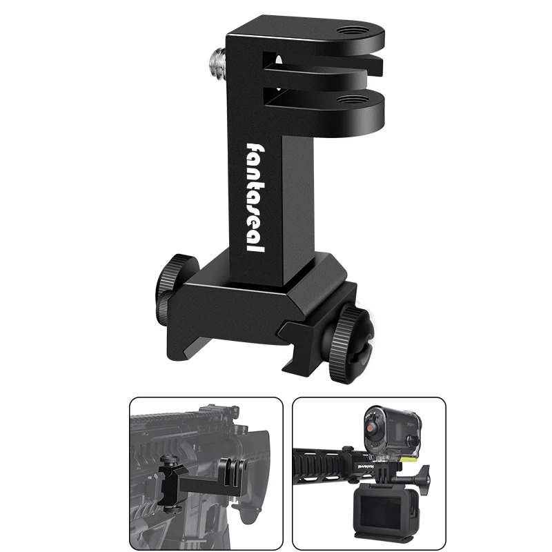 

2in1 Picatinny Weaver Rail Adapter Kit Action Camera Side Gun Mount for Gopro Hero Sony SJCAM Eken Xiaomi Yi 4K Pistol Airsoft