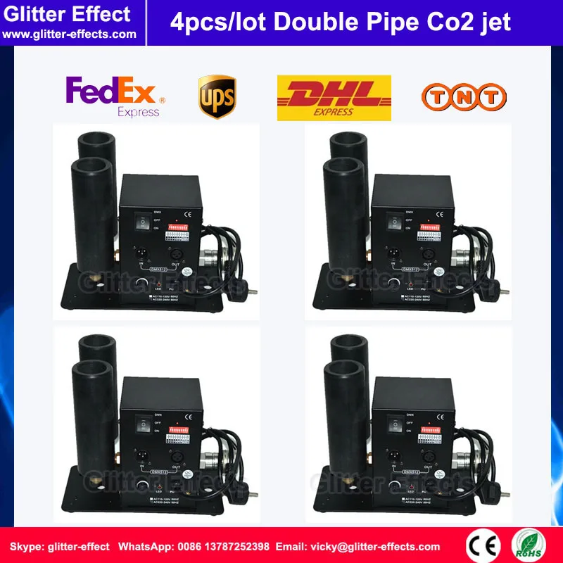

4pcs/lot Double pipe Co2 jet DJ disco club bar stage equipment cyro fog machine