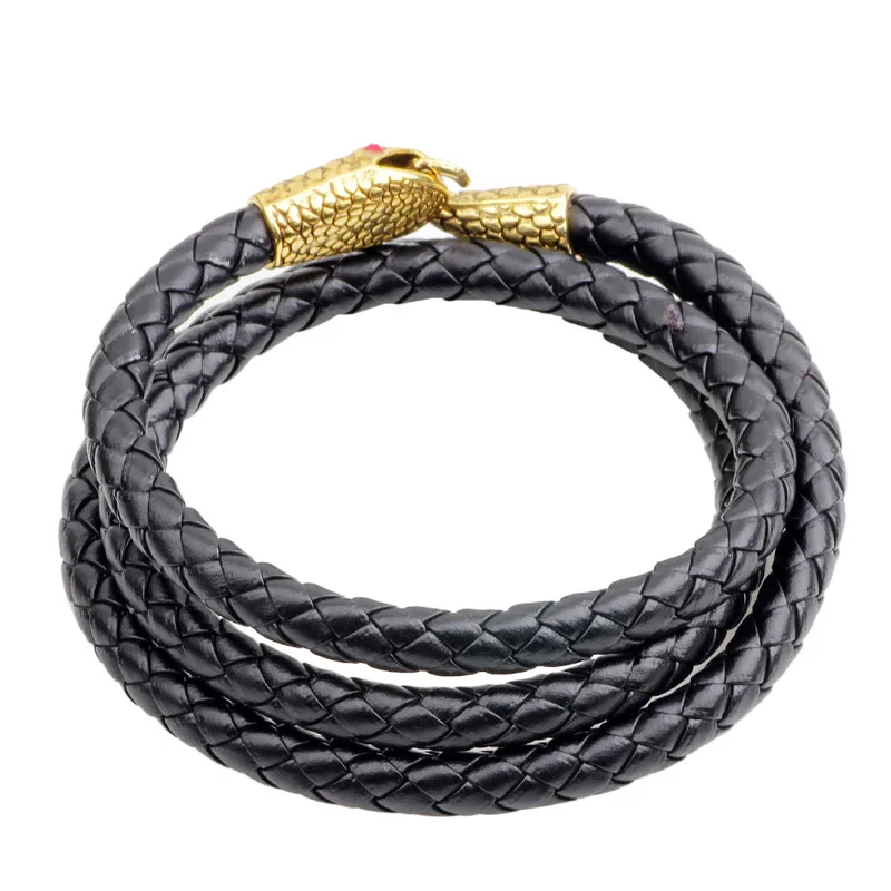 Браслет Infinity Snake из натуральной кожи многослойный браслет с пряжкой и ручной