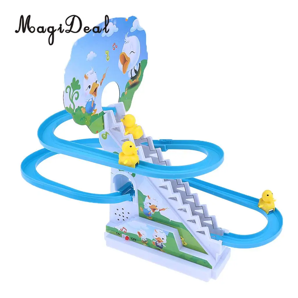Playful Educational Penguin Slide Race Set Improved Version Playset with Flashing Lights Music Electric Climb Stairs Track Toys
